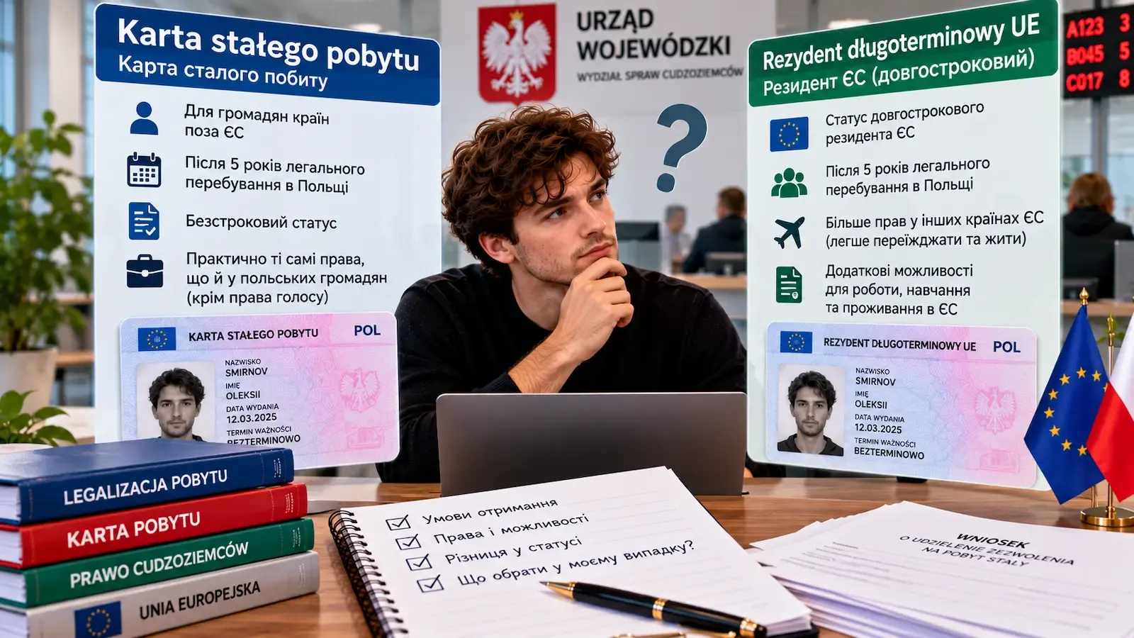 Порівняння карти сталого побуту і резидента ЄС