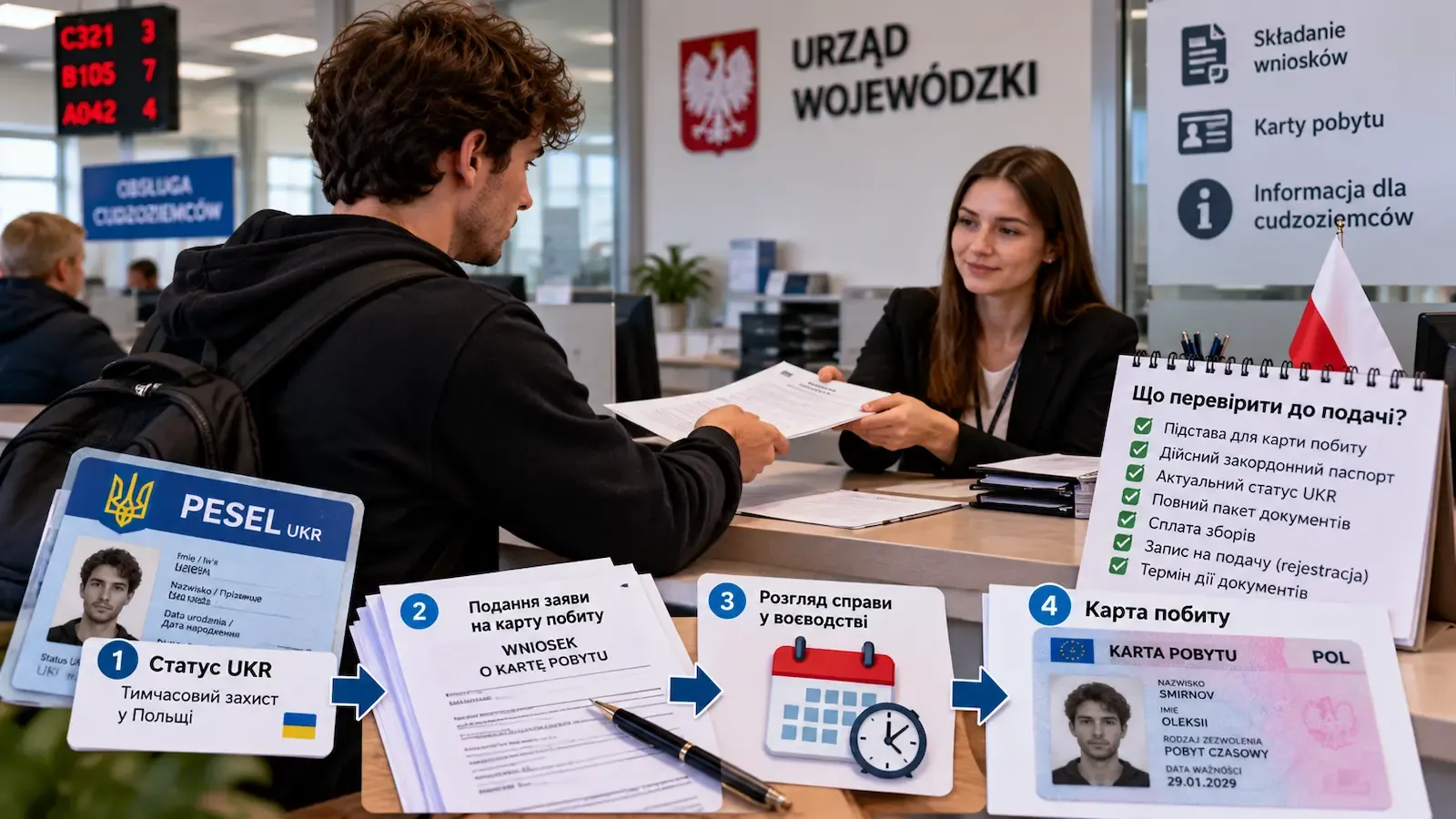 Українські документи і польська карта побиту